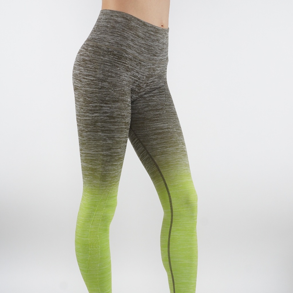 Ombre printed leggings yoga Army Green - Picture 2 of 5